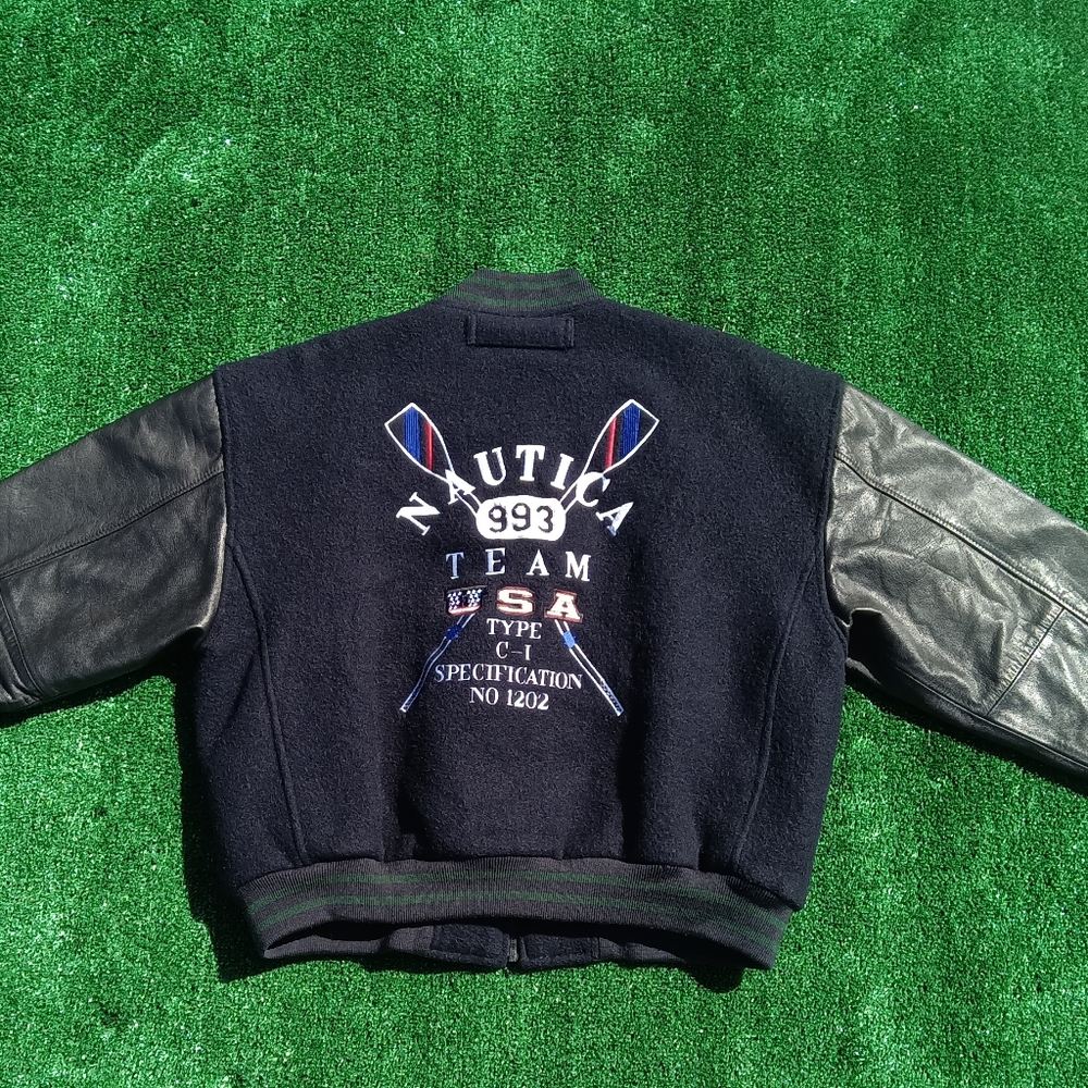 Vintage Nautica Rowing Team Varsity Jacket Sz. L Gem